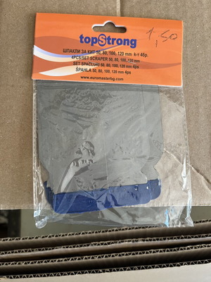 TopStrong putty knife set 4 pcs new, sizes 50-120 mm