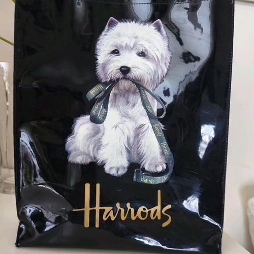 Harrods Westie bag authentic used black PVC