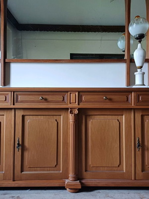Antique Walnut Buffet with Mirror, New