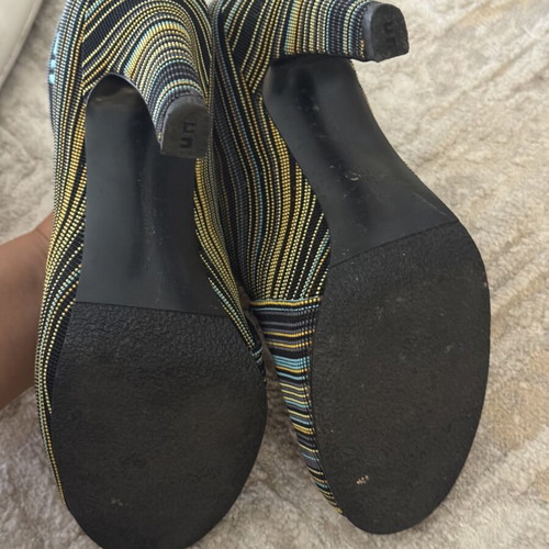 United Nude Fold Bootie striped fabric ankle boots EU 39, like new