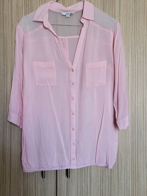 Women's shirt with transparency pink like new, size 38