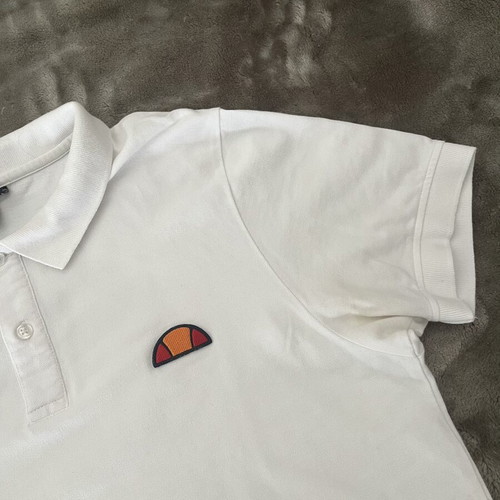 Ellesse Polo Shirt Large white like new with embroidered logos