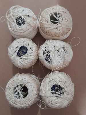 DMC no 60 thread spools beige, pack of 6, unused