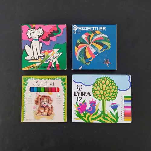 Vintage colored pencil sets Faber, Staedtler, Lyra like new, 4 pcs