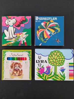 Vintage colored pencil sets Faber, Staedtler, Lyra like new, 4 pcs