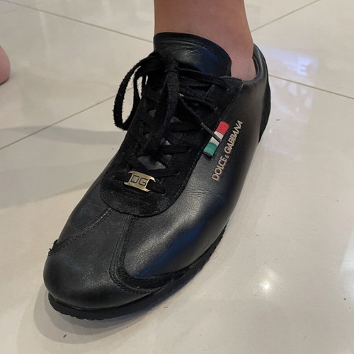 Dolce & Gabbana Italia low-top leather sneakers, black