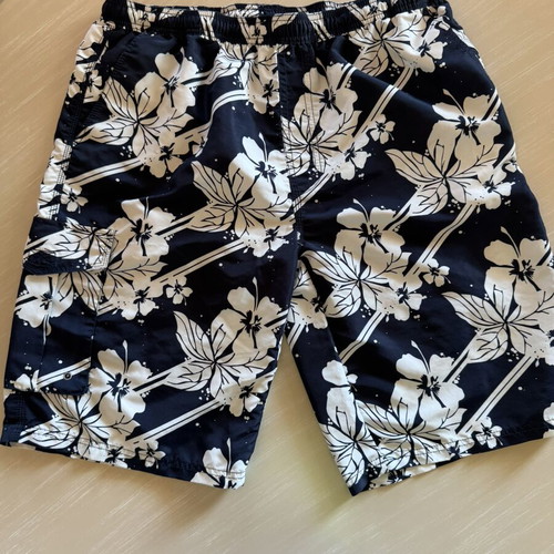 Crivit men's swim shorts XL used, blue and white floral
