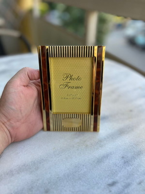 Vintage διακοσμητική κορνίζα φωτογραφίας Art Deco με faux tortoiseshell καινούργιο