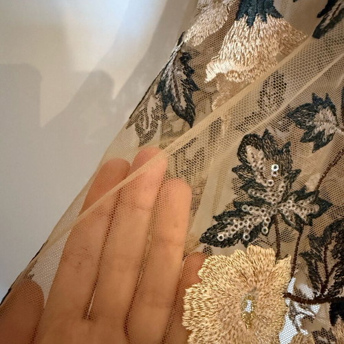 Madame Shou Shou skirt new, tulle with embroidery and sequins, beige