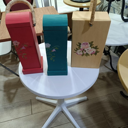 Wooden handmade wine storage boxes used, decorative