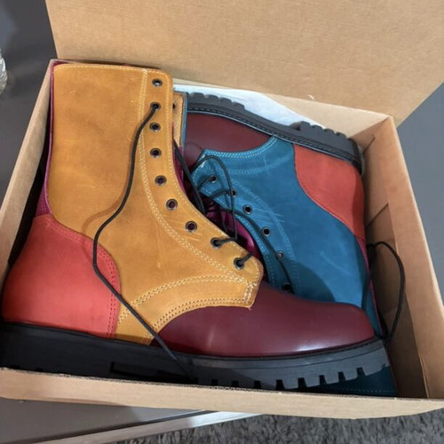 Men's boots 100% genuine leather, like new, size 45, multicolor