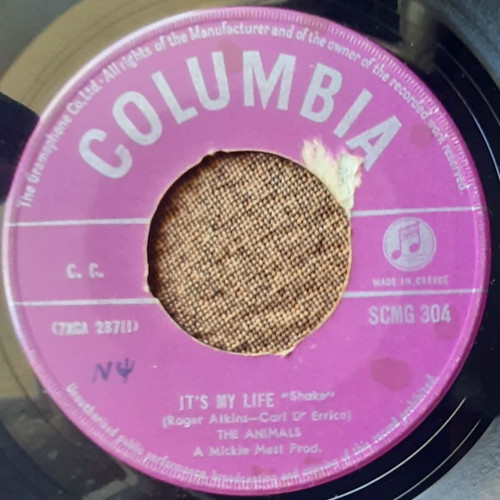 Animals It's My Life 7" single used, rock