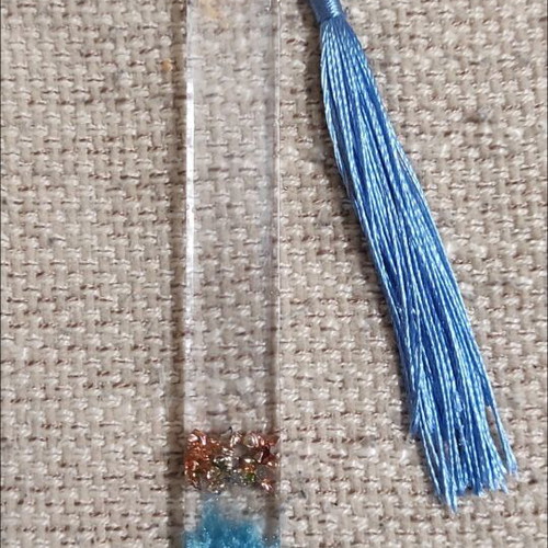 Handmade bookmark with resin and colorful tassel