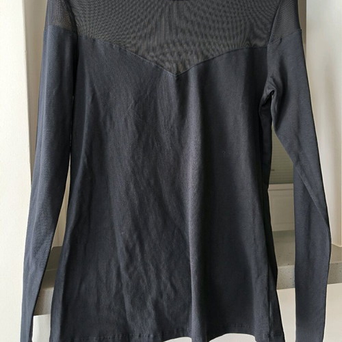 Black women's blouse with transparency new, size L