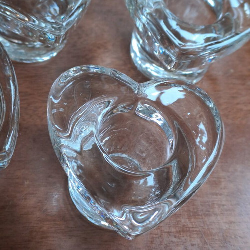 Crystal candlesticks like new, set of 4 heart-shaped
