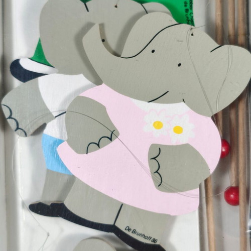 Vintage Babar wooden mobile decoration 1986 like new