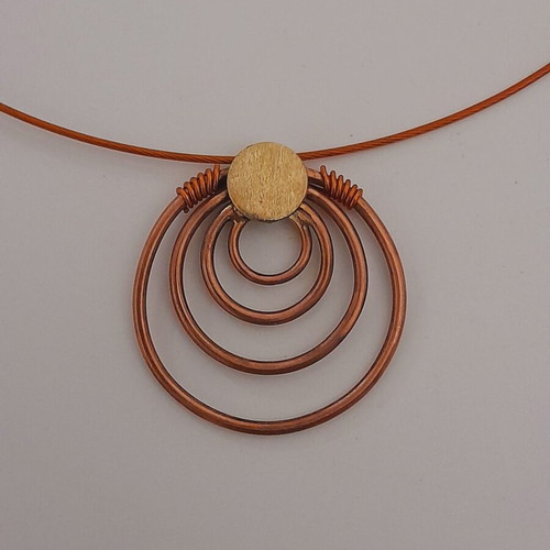 Handmade necklace new, copper, bronze, steel plated