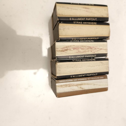 Vintage 40 Eddy Matches advertising matchboxes used, set of 5