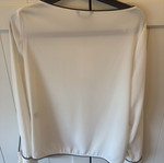 Zara white blouse with black piping new, size M