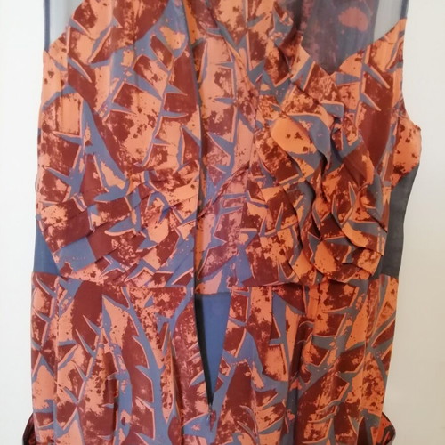 Whistles silk dress like new, gray and orange
