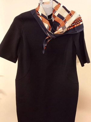 Marina Rinaldi black dress L - XL like new with scarf