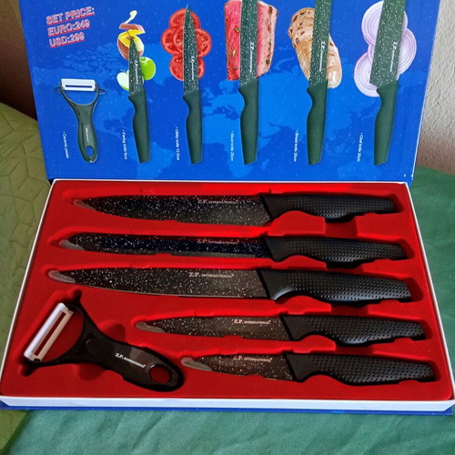 Kitchen knife set and peeler new, Swiss brand, 6 pieces