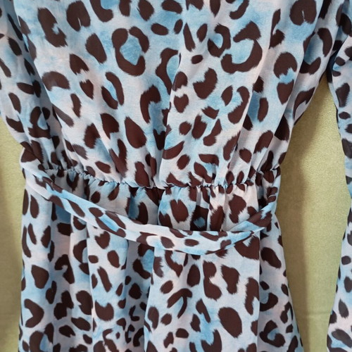 Dress new with tags, animal print, beige and blue, one size