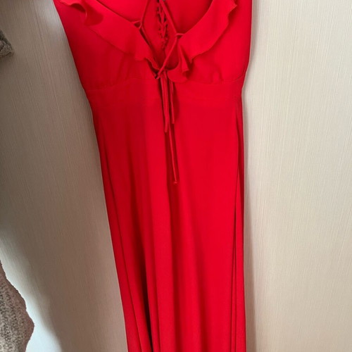 Long backless dress red like new