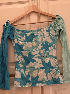 Custo Barcelona long sleeve blouse, blue shades, Blue Tower