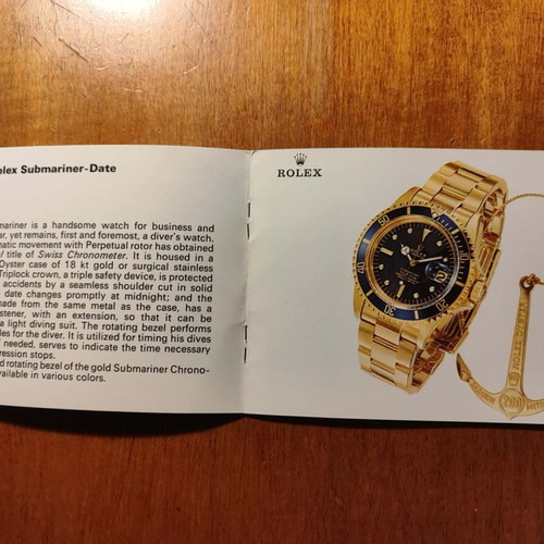 Rolex Submariner Booklet 1975 like new