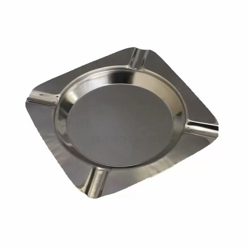 Metal ashtray new, square 11cm with 4 cigarette rests