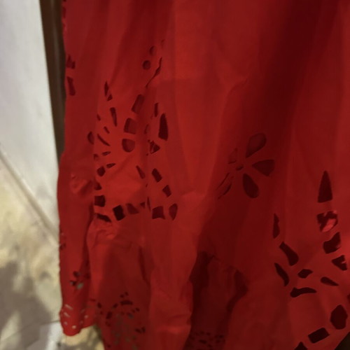Red dress with embroidery, adjustable straps, XL