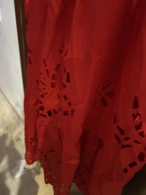 Red dress with embroidery, adjustable straps, XL