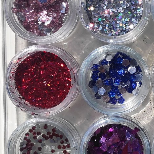 Nail Art Decoration set 14, 12 jars