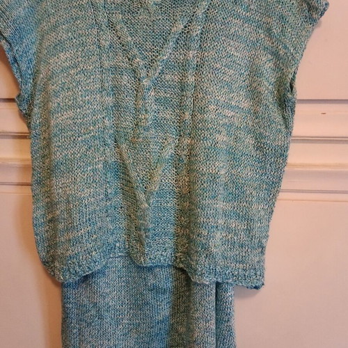 Women's handmade knitted set two pieces used, turquoise, size large