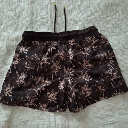 Livergy men's swim shorts black with palm print size S new