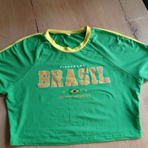 Women's Top Brasil like new, elastic, green and yellow, XL