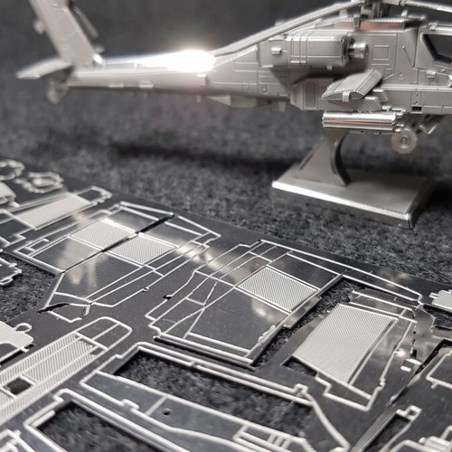 AH-64 Apache metal 3D puzzle model, 2 sheets