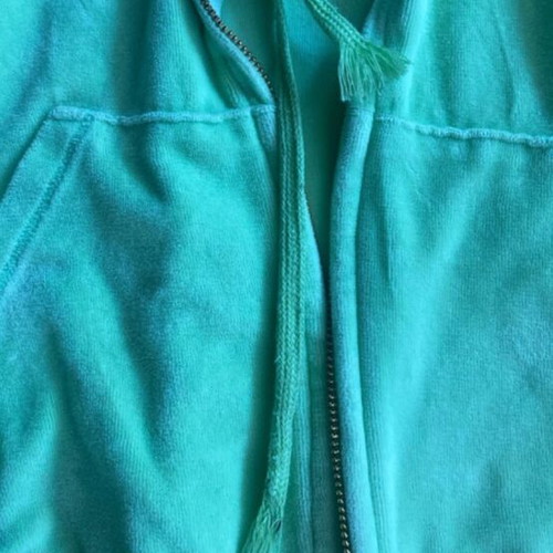 SugarFree velour hooded jacket, green, size S