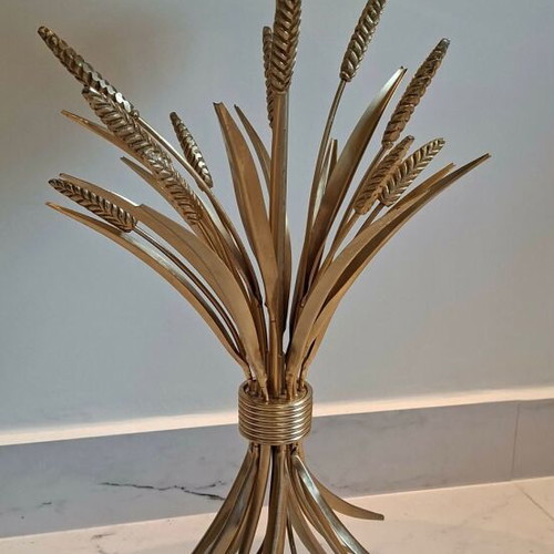 Brass Wheat Sheaf Lamp Base used, Hollywood Regency Lighting