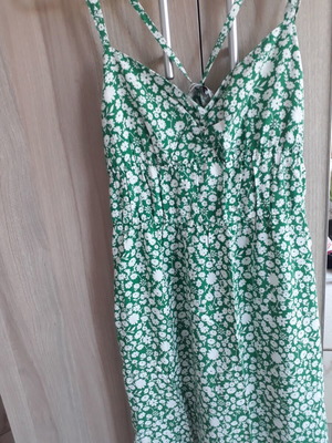 Acerbis summer dress with white and green floral pattern new