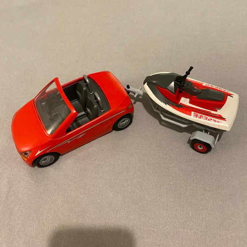 Playmobil Cabrio and Trailer with Jet-ski used