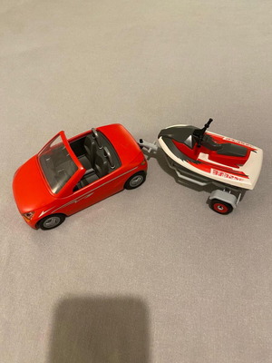 Playmobil Cabrio and Trailer with Jet-ski used