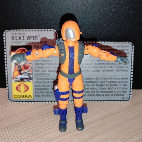 G.I.JOE Heat-Viper (v1) 1989 action figure used, complete with accessories