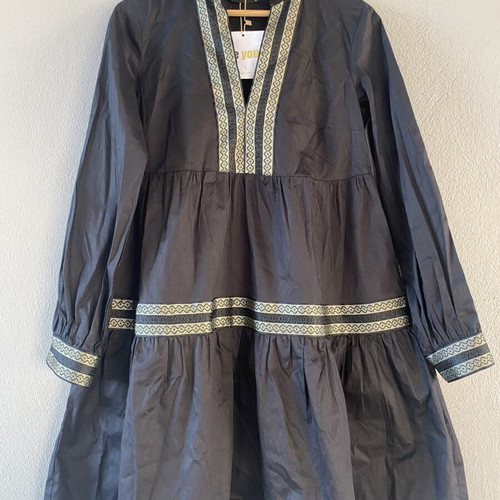 Be You Gold Black Cotton Dress new, sizes S and M