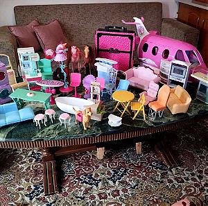 Μεγάλο πακέτο έπιπλα, αξεσουάρ, αεροπλάνο Barbie της Mattel