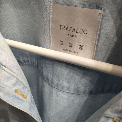 ZARA Trafaluc light blue denim shirt, M