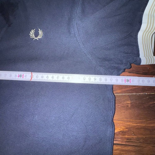 Fred Perry polo shirt XL used, dark blue with beige trim