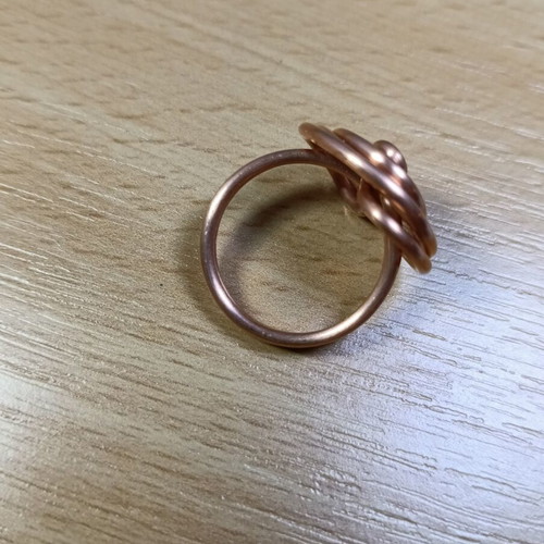 Copper ring handmade from scratch, new, twisted design, size 17.3