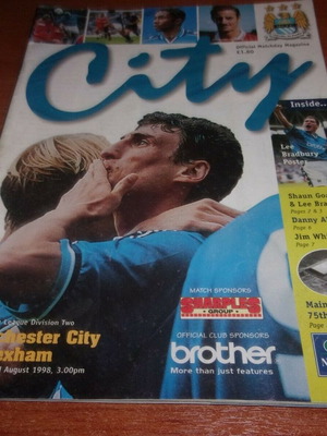 City Manchester City vs Wrexham 1998 magazine